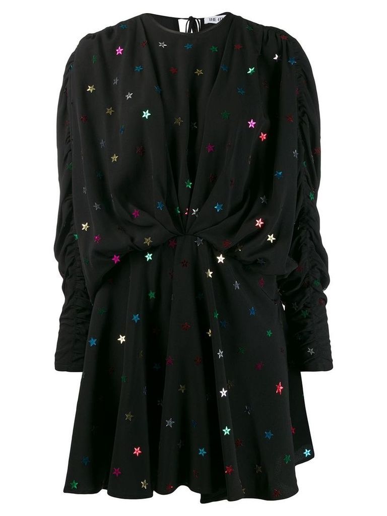 Attico Star sequin draped mini dress - Black