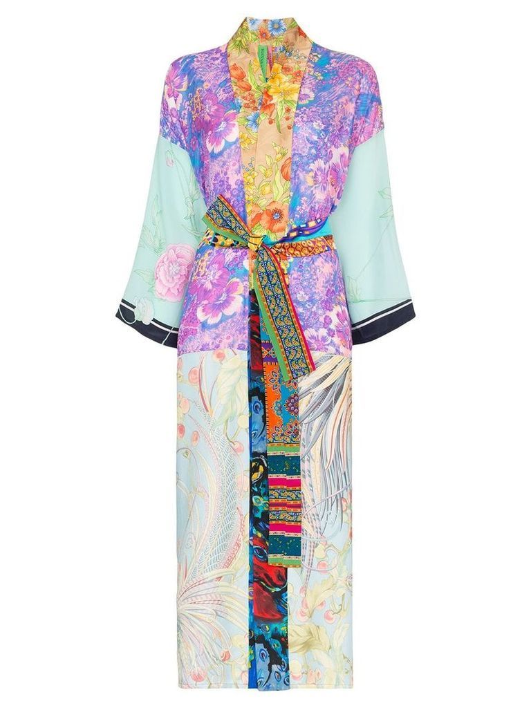 Rianna + Nina mixed floral-print kimono - 108 - Multicoloured