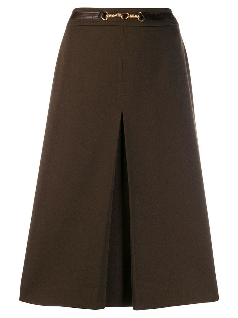 Céline Pre-Owned pleated style skirt - Brown