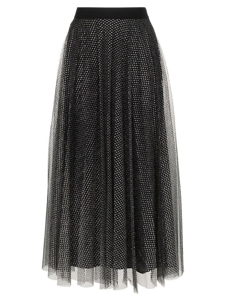 Christopher Kane metallic tulle pleated skirt - Black