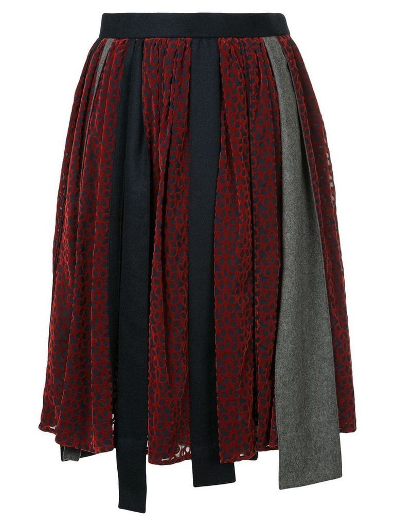 Kolor patchwork asymmetric skirt - Red