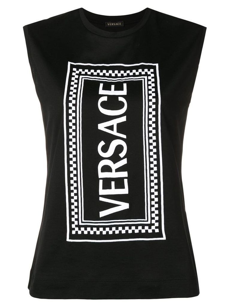 Versace logo printed vest top - Black