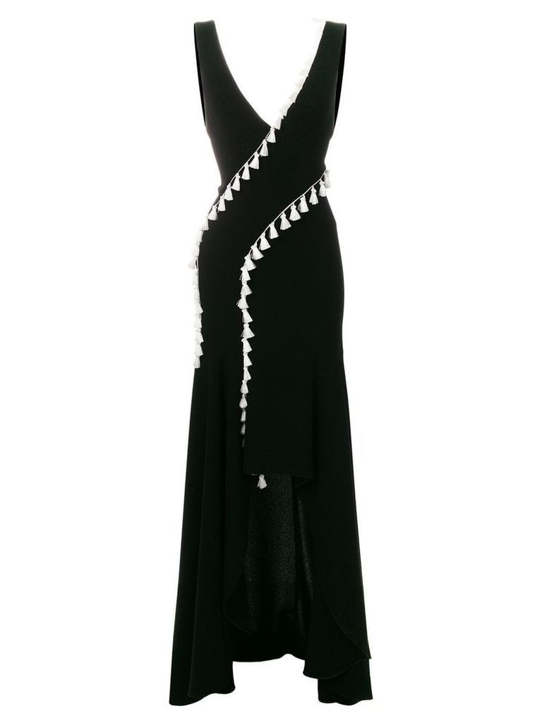 Galvan slit tassel dress - Black
