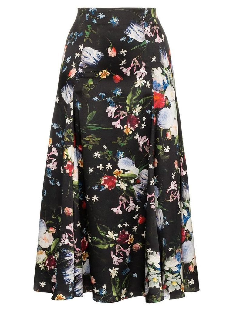 Erdem Vesper floral print midi skirt - Black