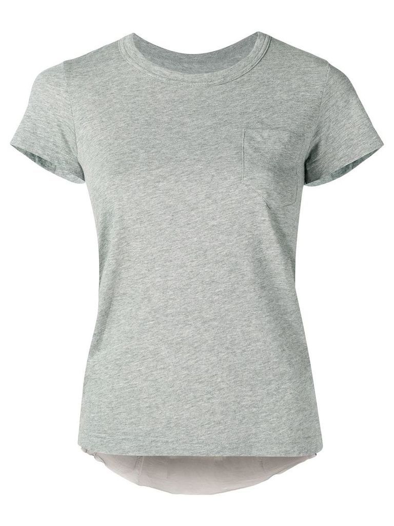 Sacai pleated back T-shirt - Grey