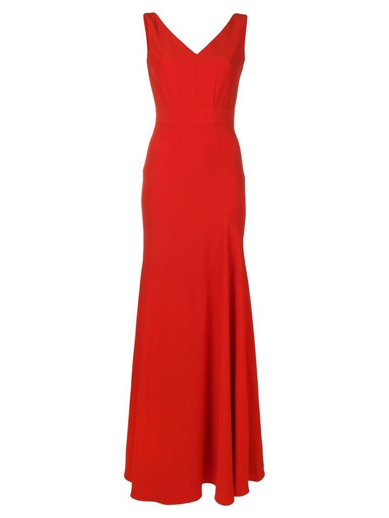 Alexander McQueen classic v-neck gown - Red