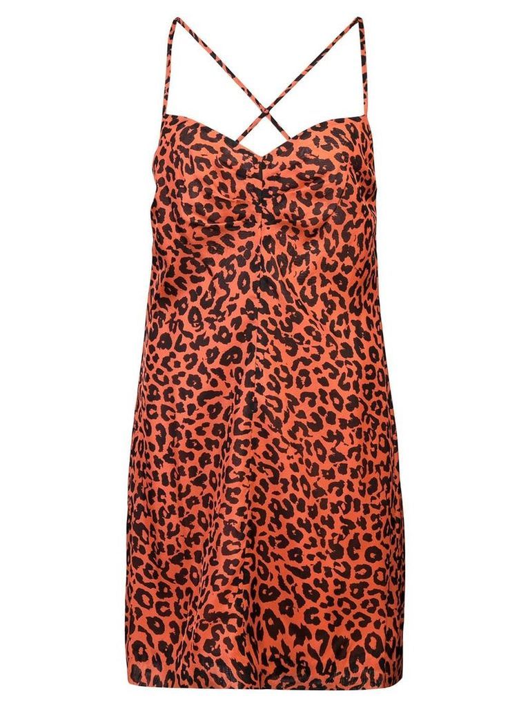 Michelle Mason leopard print mini dress - Red