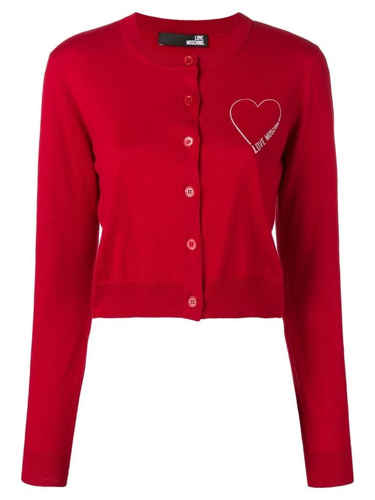 Love Moschino logo cardigan - Red