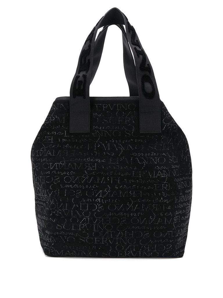Ermanno Scervino studded logo tote bag - Black