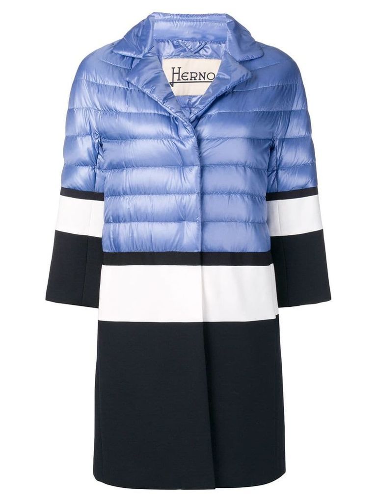 Herno contrast padded coat - Blue
