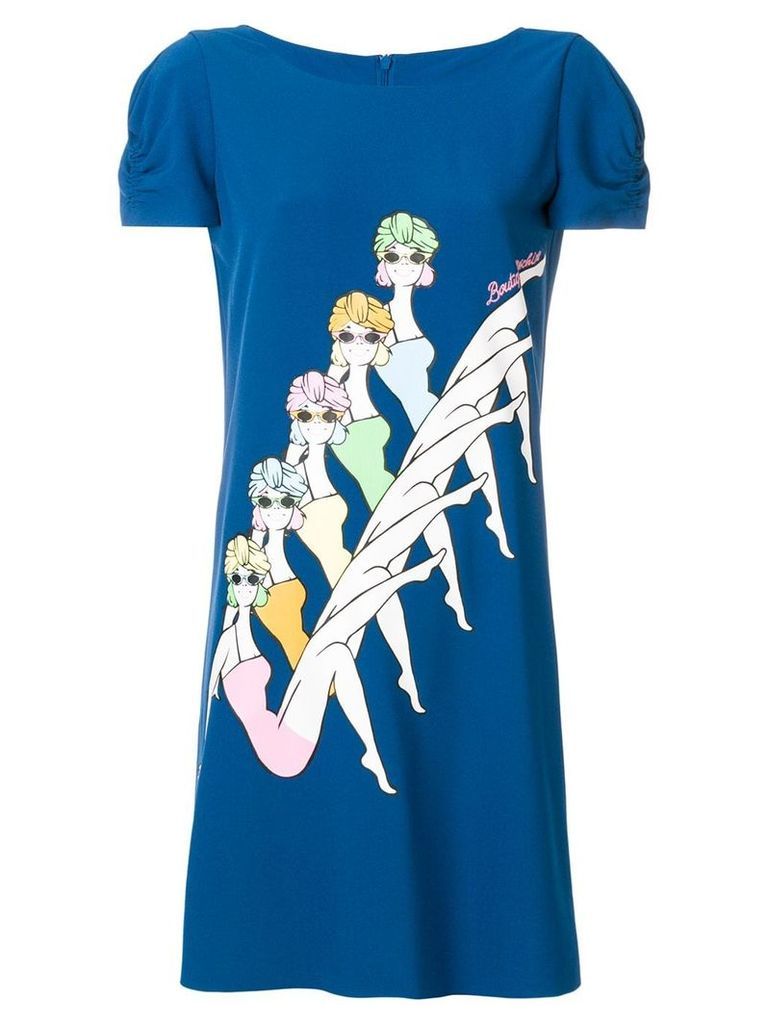 Boutique Moschino graphic print T-shirt dress - Blue