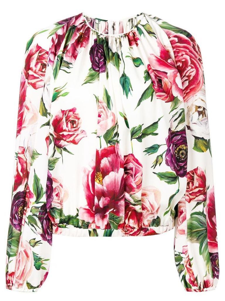 Dolce & Gabbana floral print blouse - White