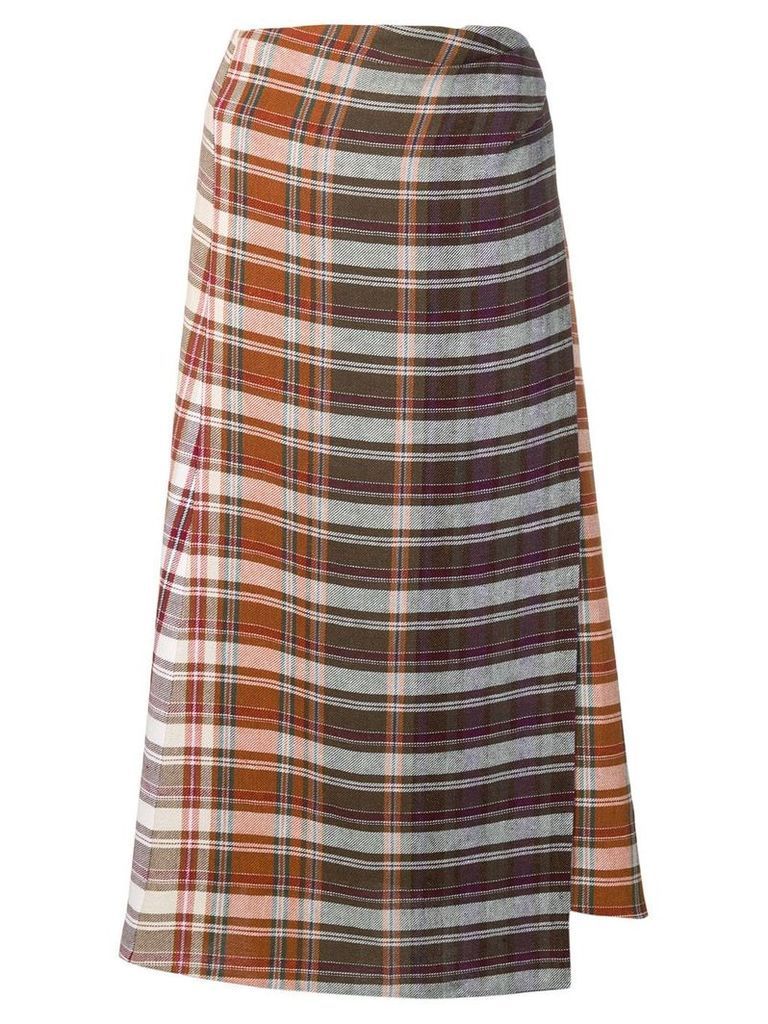 Etro plaid wrap skirt - Neutrals
