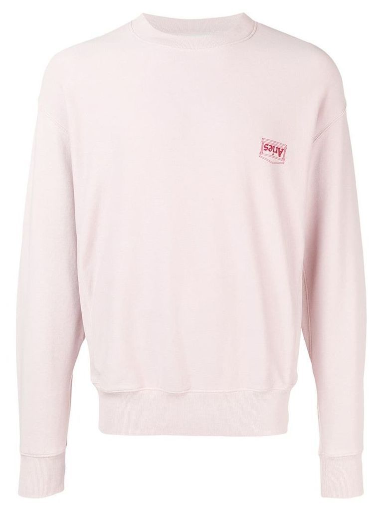 Aries logo print sweatshirt - Pink
