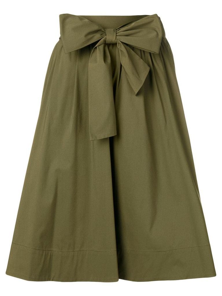 Steffen Schraut bow tie A-line skirt - Green
