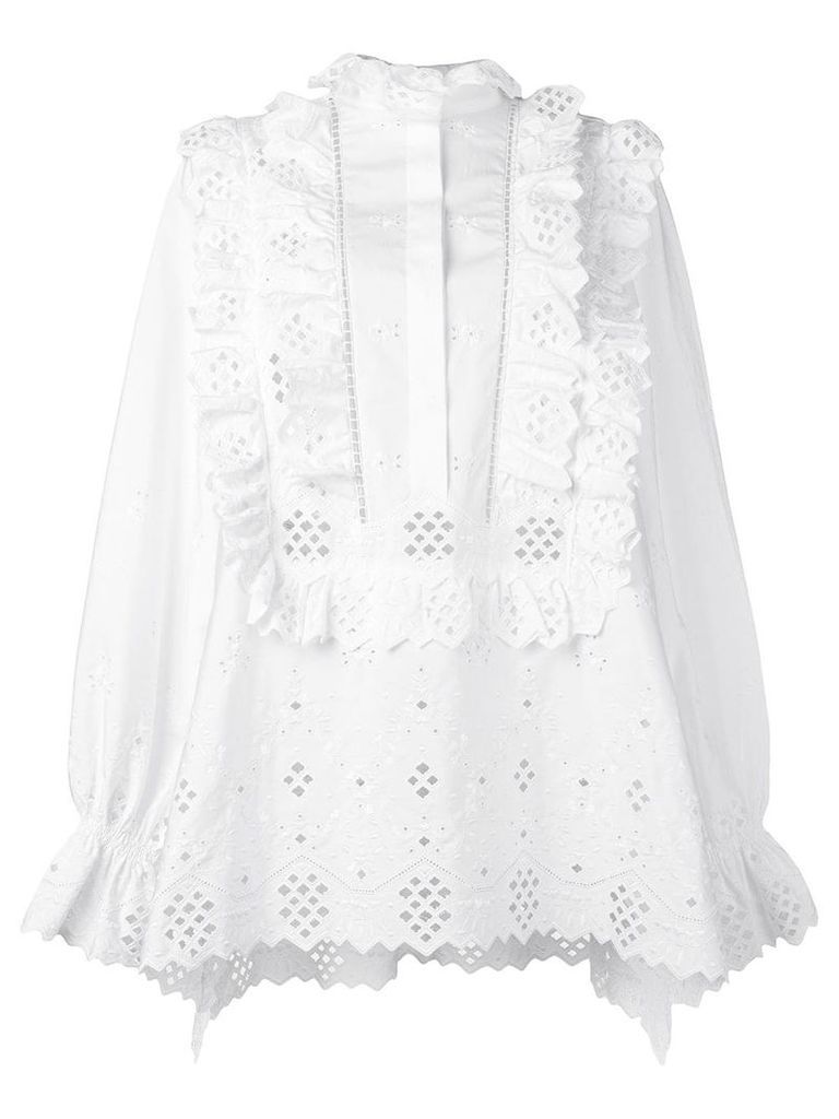 Alberta Ferretti embroidered blouse - White