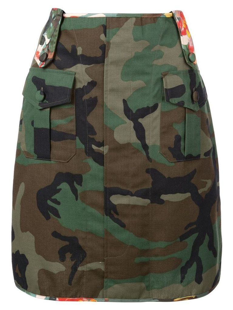 Harvey Faircloth floral detail army skirt - Green