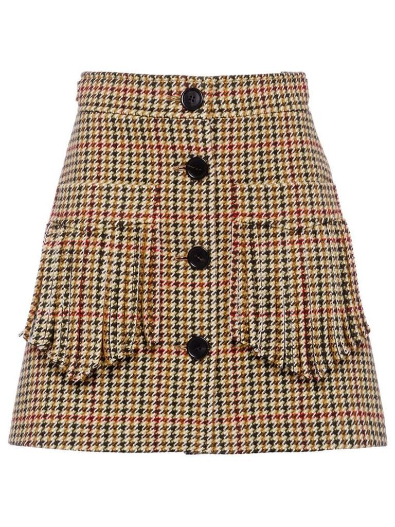 Miu Miu houndstooth check skirt - Green