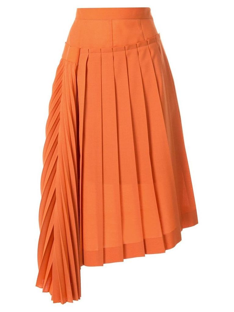 Irene asymmetric pleated skirt - Orange
