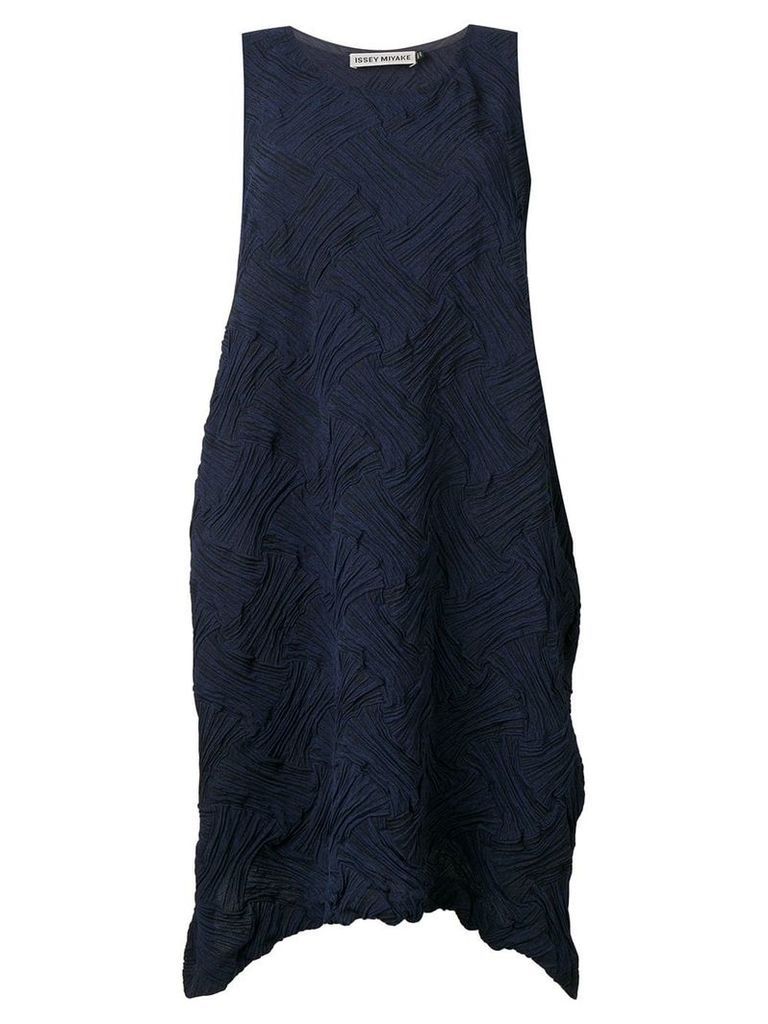 Issey Miyake stroke texture dress - Blue