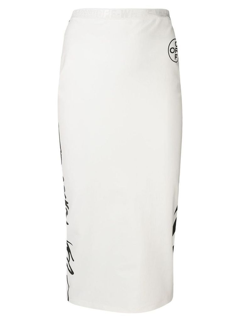 Off-White logo print bodycon skirt