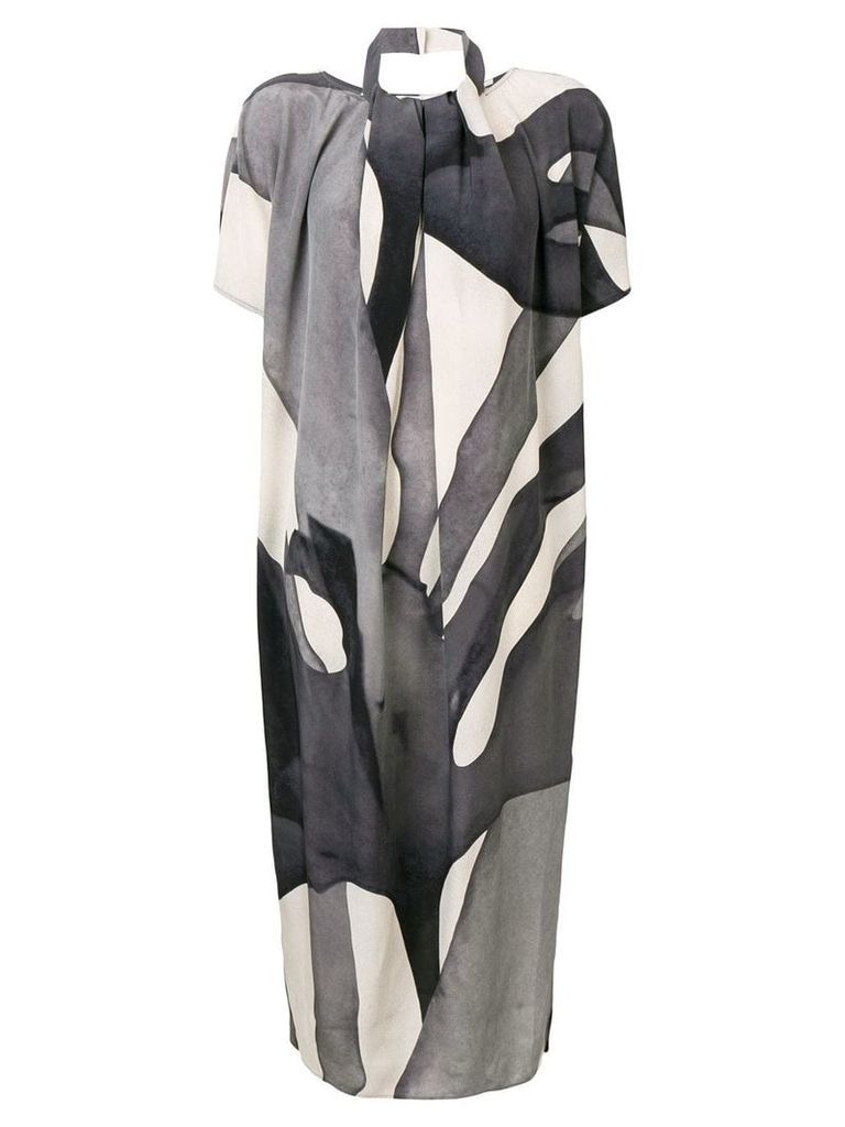 Max Mara abstract print midi dress - Grey