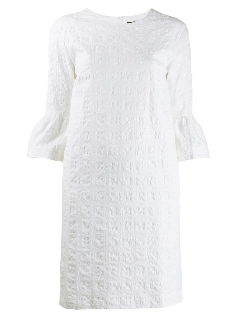 Antonelli textured puff sleeve dress - White