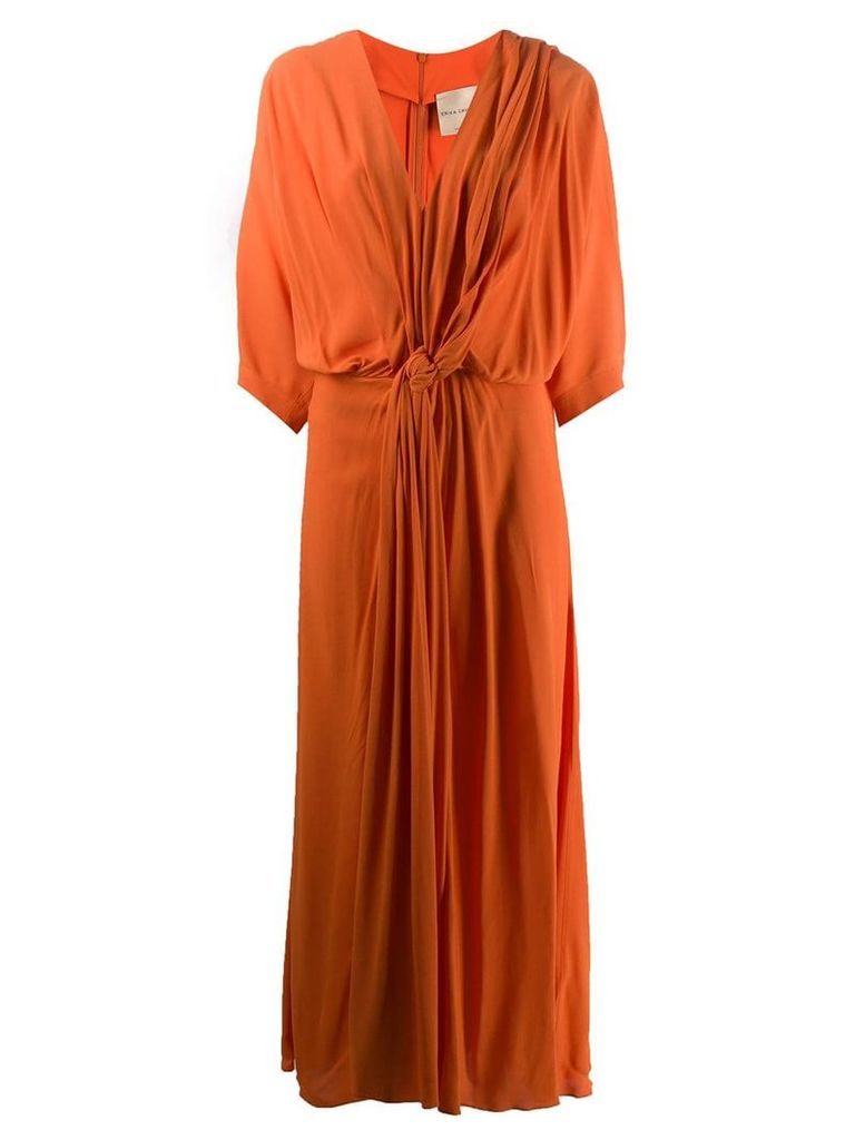 Erika Cavallini draped midi dress - Orange
