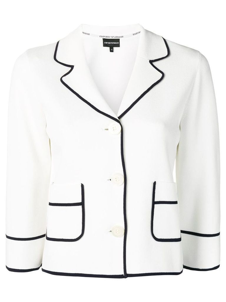 Emporio Armani contrast trim blazer - White