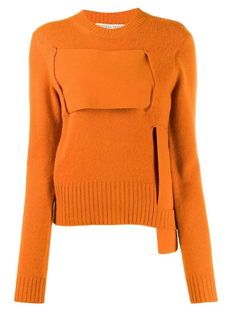 Bottega Veneta woven cashmere jumper - Orange