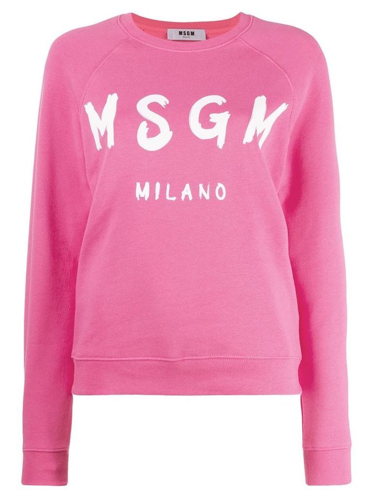 MSGM logo print jumper - Pink