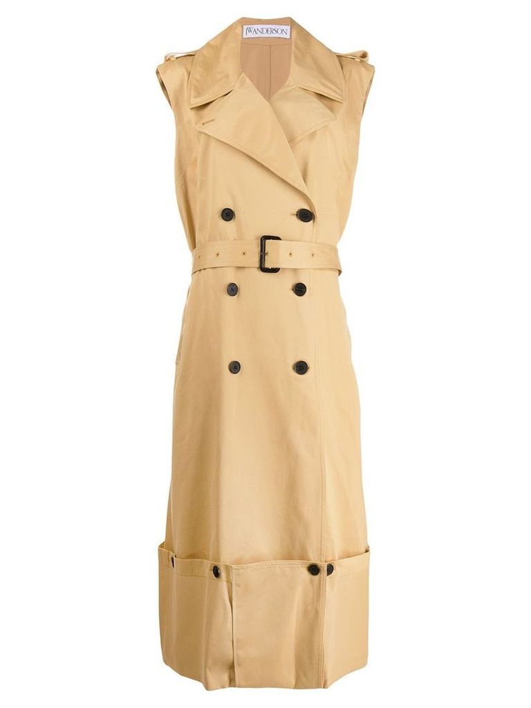 JW Anderson sleeveless belted trench coat - Neutrals