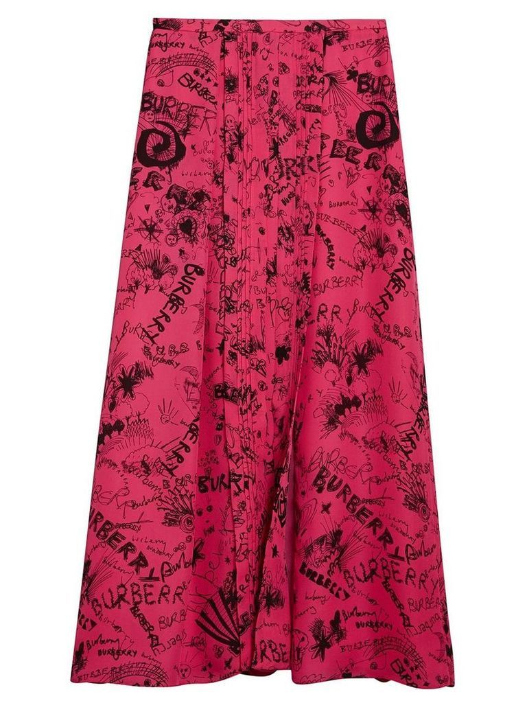 Burberry doodle print skirt - Pink