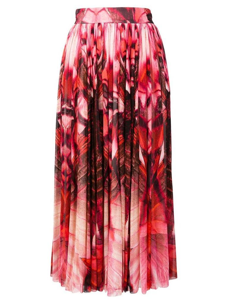 Alexander McQueen printed flowing skirt - Pink