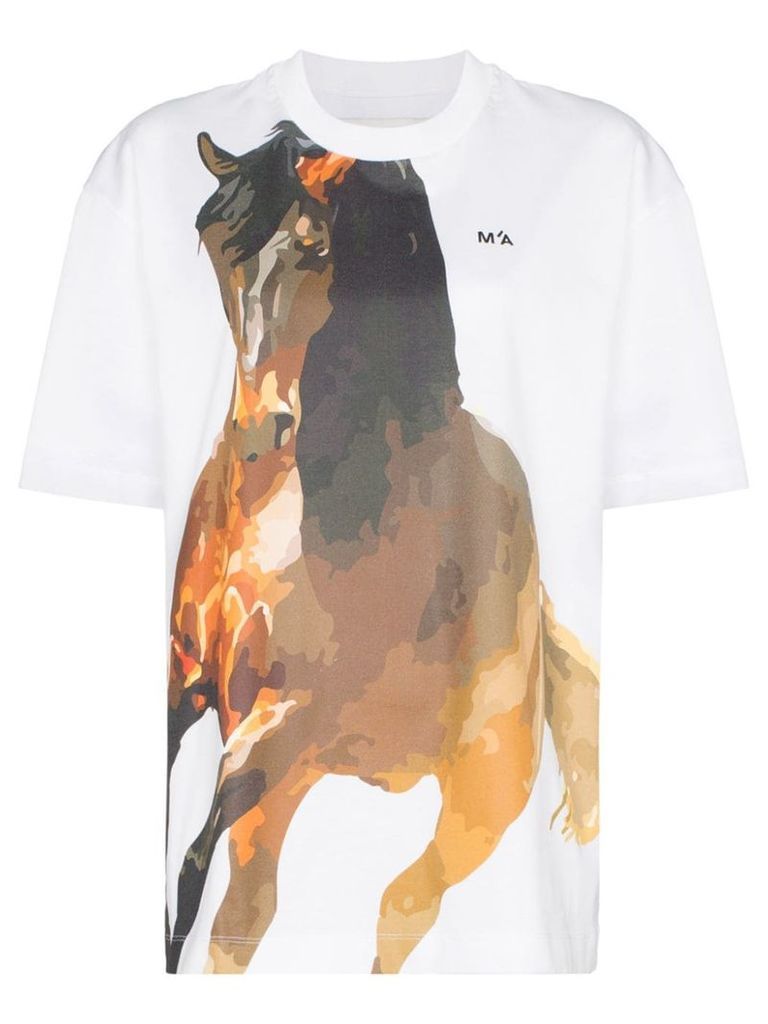 Marques'Almeida horse-print oversized cotton T-shirt - White