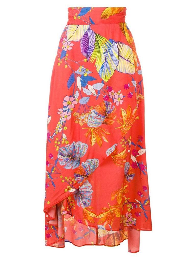 Pinko floral wrap skirt - Red