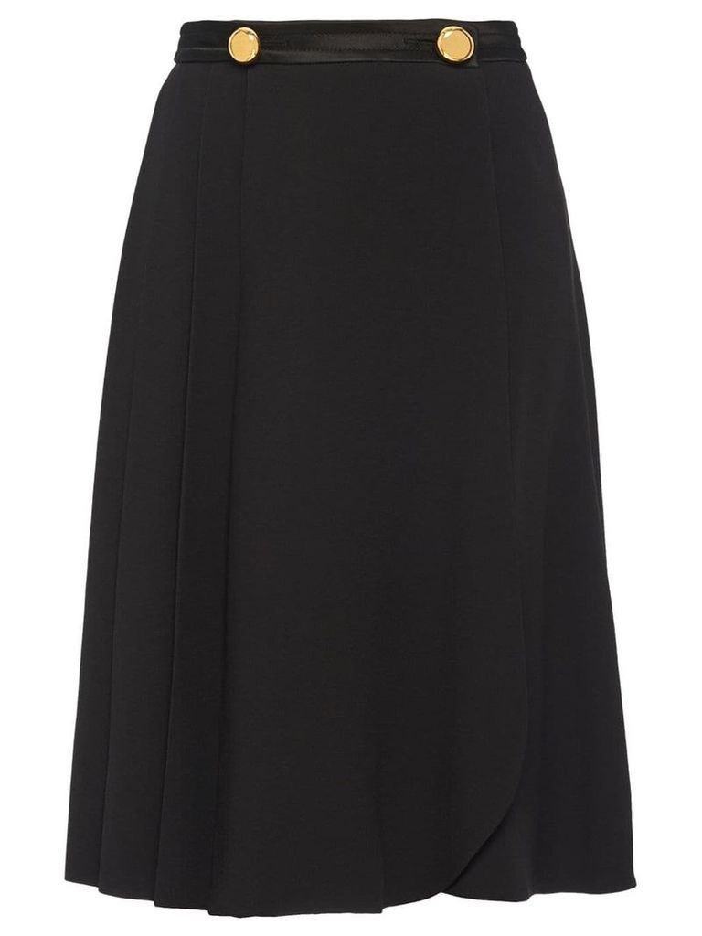Prada wrap pleated skirt - Black