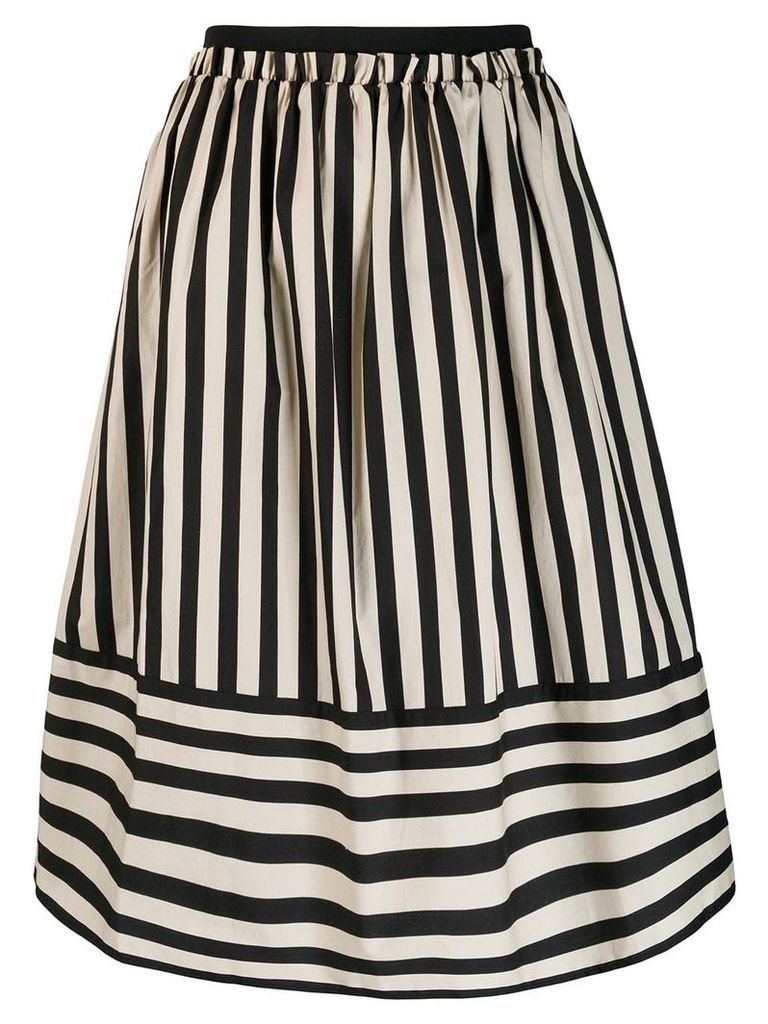 Twin-Set striped A-line skirt - Neutrals