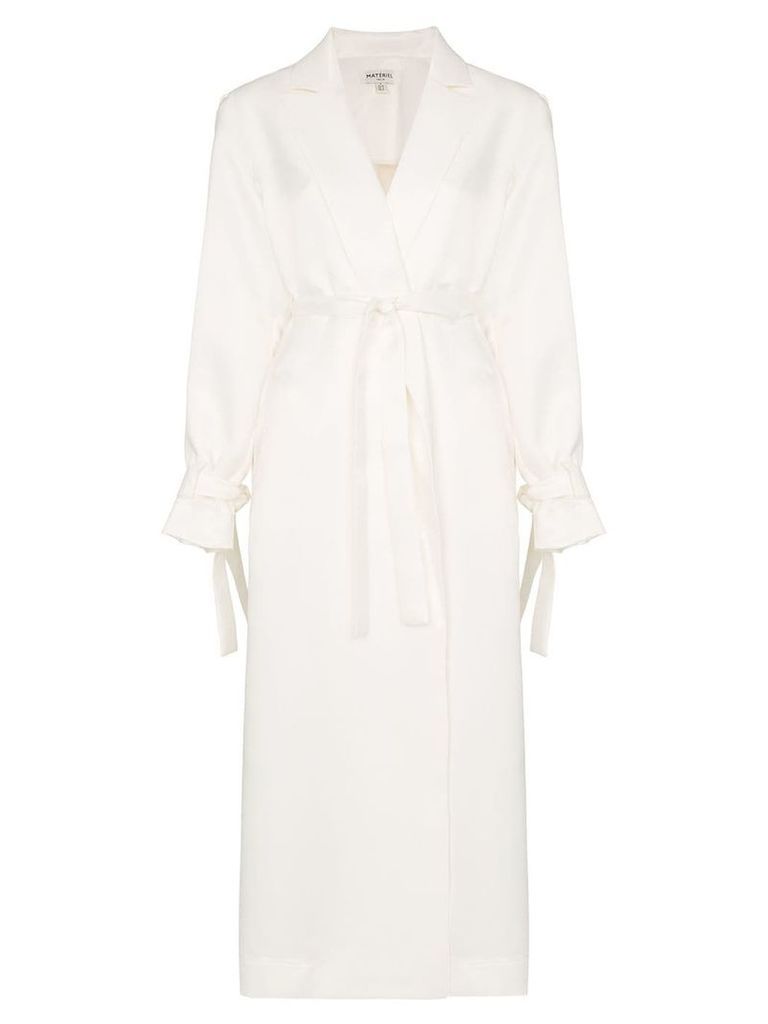 Matériel Pleated back trench coat - White