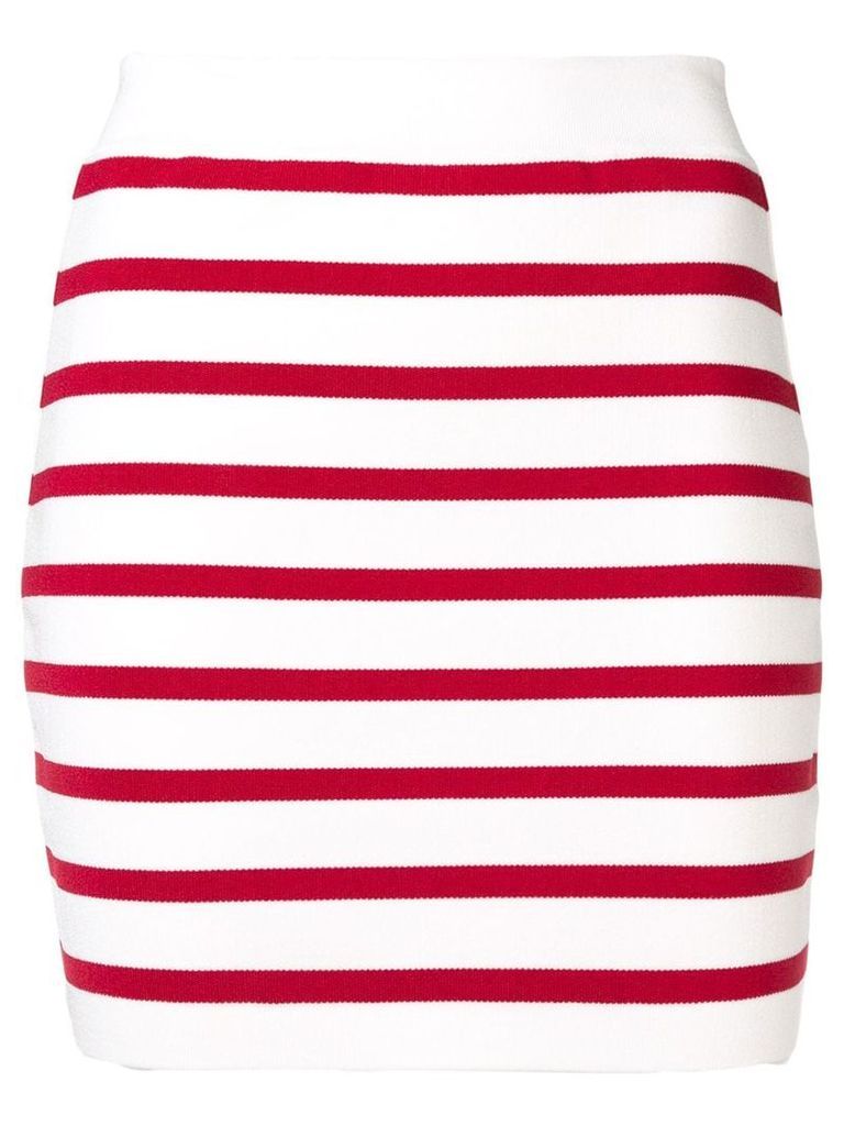 Balmain striped skirt - White