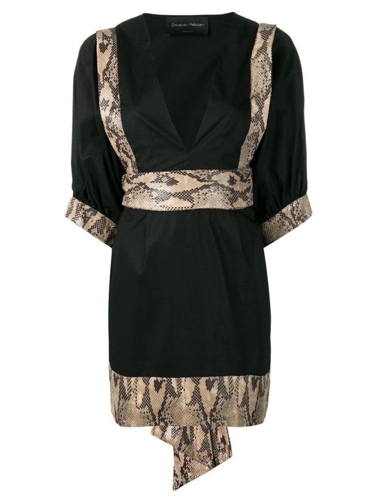 Christian Pellizzari snakeskin print dress - Black