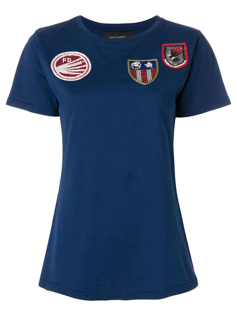 Mr & Mrs Italy front patches T-shirt - Blue