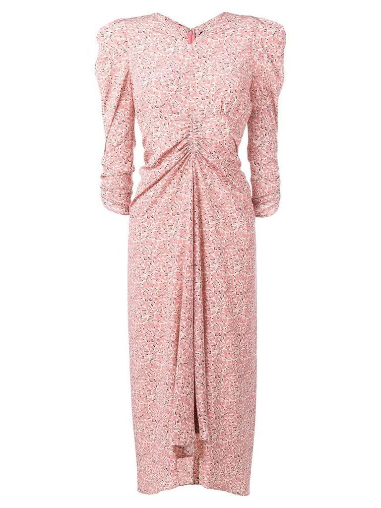 Isabel Marant ruched embroidered dress - Pink