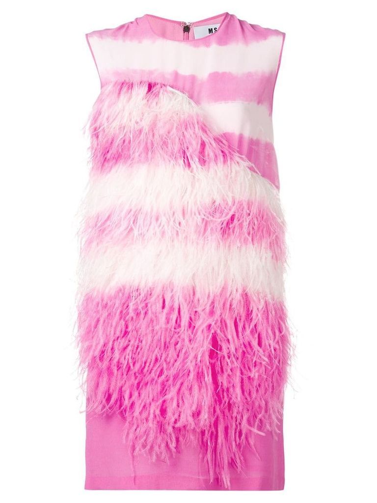 MSGM feathers shift dress - Pink