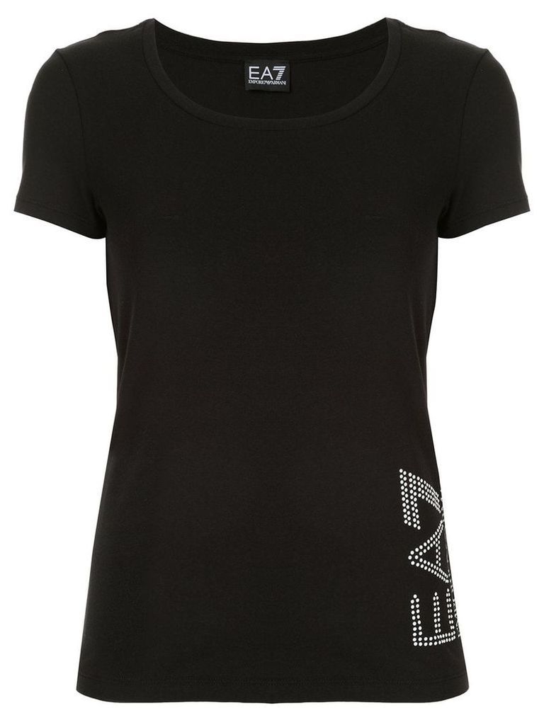 Ea7 Emporio Armani embellished logo T-shirt - Black