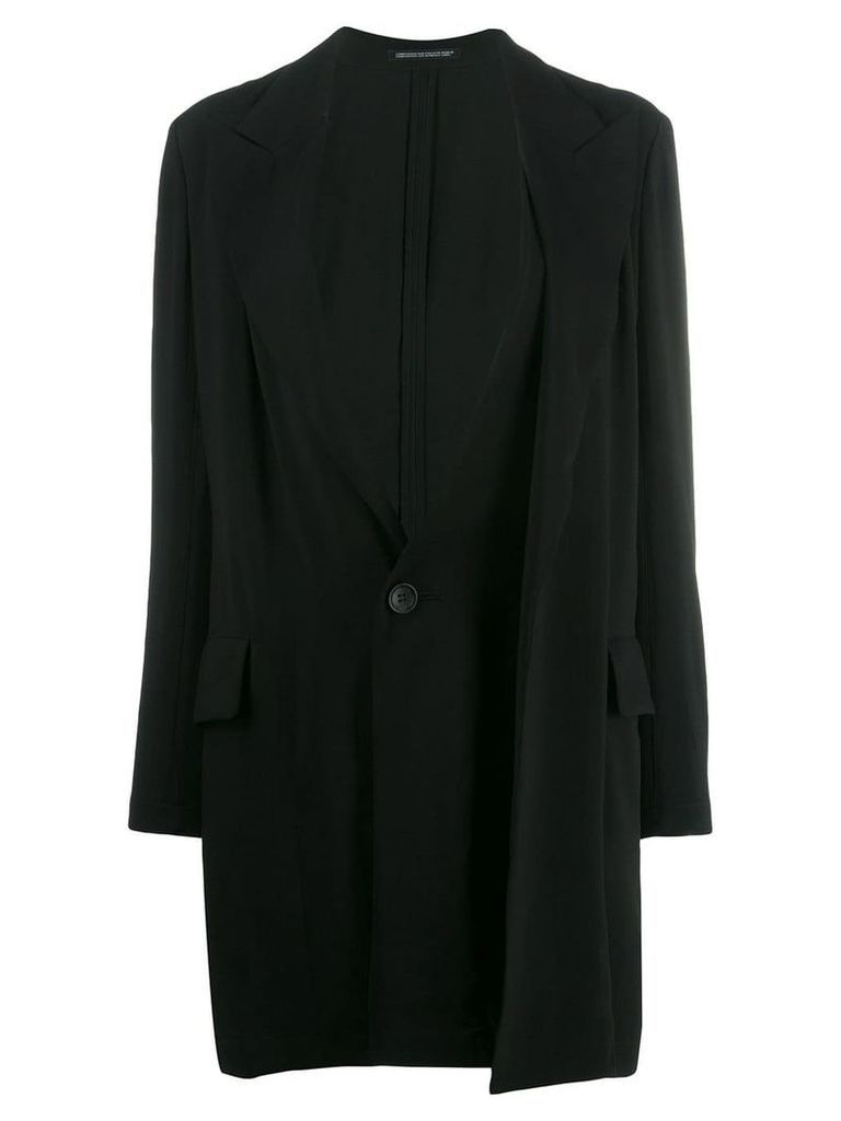 Yohji Yamamoto layered coat - Black