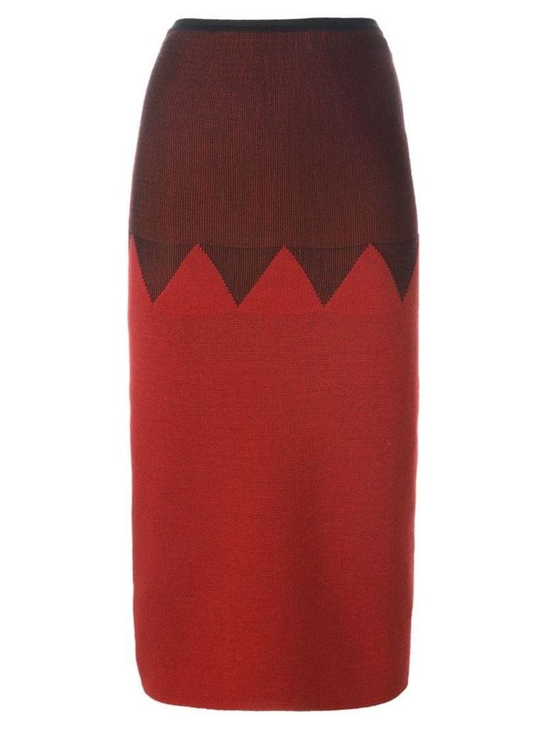 Jean Paul Gaultier Pre-Owned zig zag panelled skirt - Red