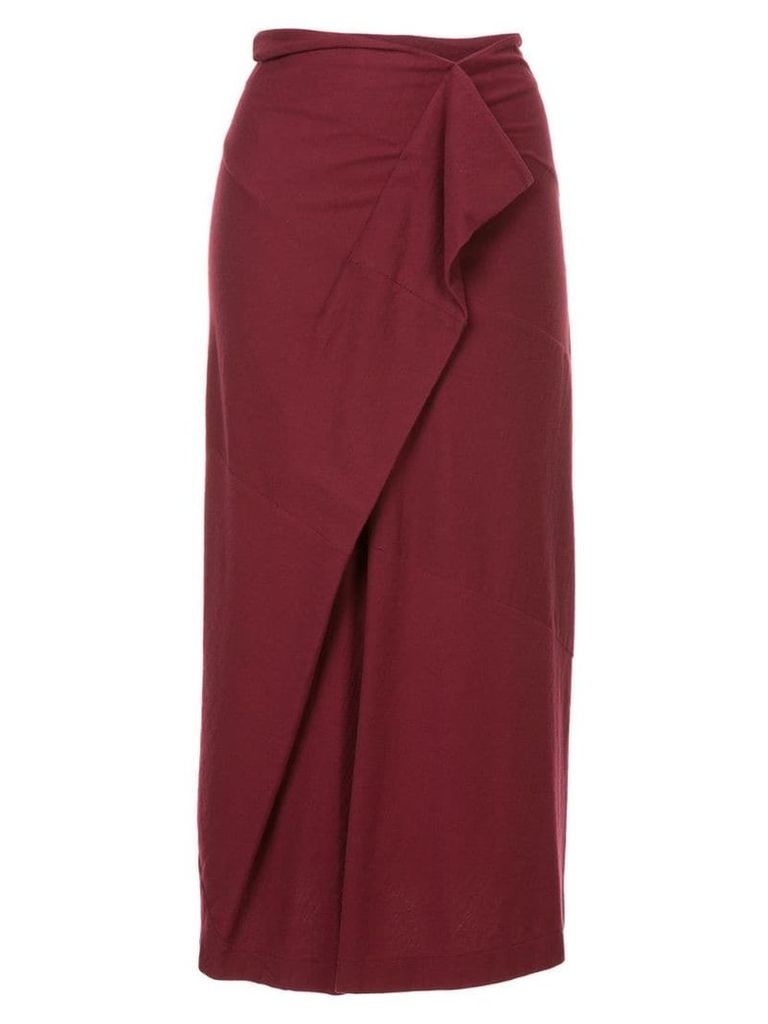 Comme Des Garçons Pre-Owned draped midi skirt - Red