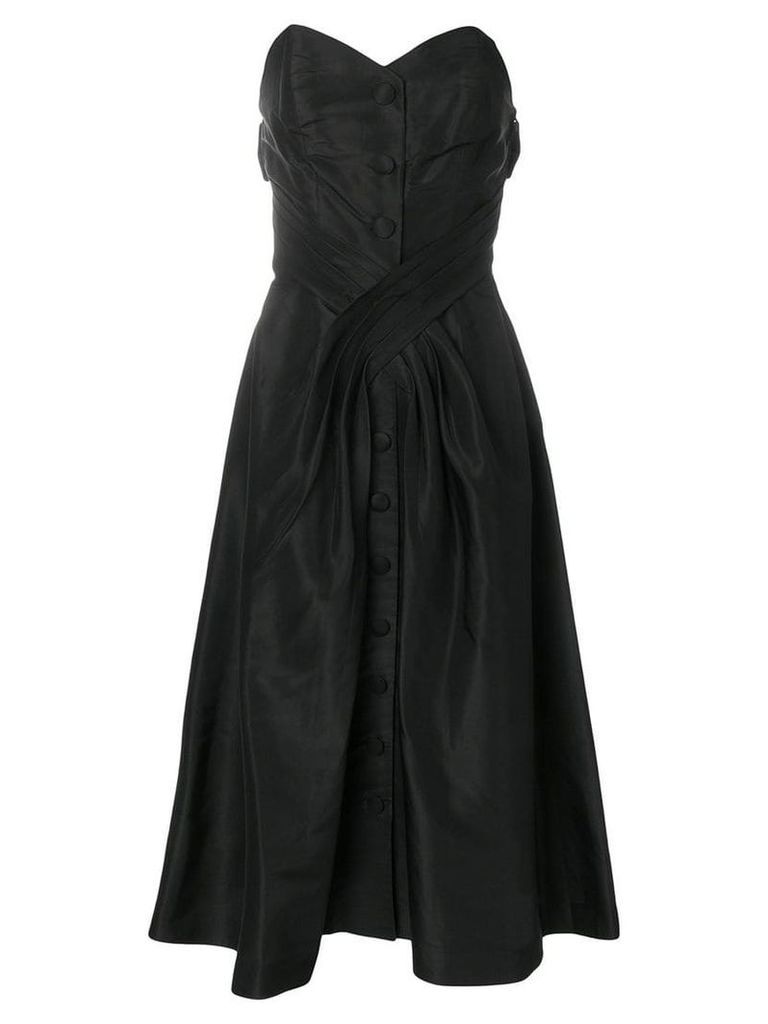 Christian Dior Pre-Owned 1956 strapless midi dress - Black