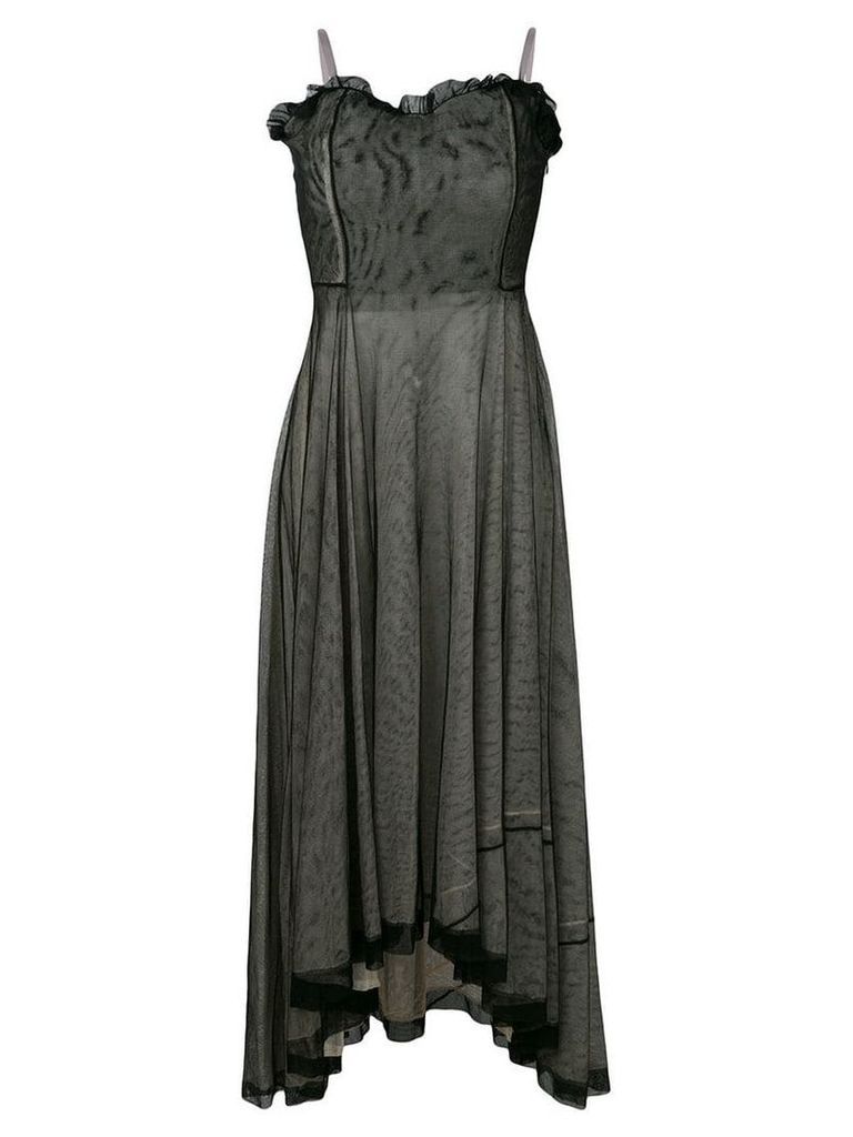 William Vintage mesh bodice gown - Black